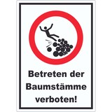 thumbnail of Baumstämme betreten verboten Aufkleber A4 (210x297mm)