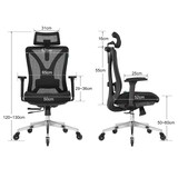 thumbnail of OfficeSense OS240 Ergonomische Bureaustoel – Bureaustoelen voor volwassenen – 3D Armleuningen – Bureaustoel met Hoofdsteun – Office Chair
