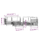 thumbnail of vidaXL 5-tlg. Garten-Lounge-Set mit Kissen Anthrazit Poly Rattan