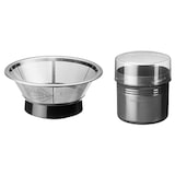 thumbnail of KitchenAid Entsafter Vorsatz 5KSM1JA, 16 x 24 x 29 cm, Kunststoff/Edelstahl, 1 l, mit Einfüllöffnung/ Einfülltablett/ Stopfer, transparent/grau