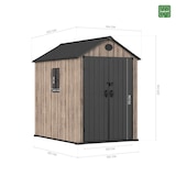 thumbnail of Hoggar – Casetta da giardino in resina 3,62 m² Oak O40 – Pavimento incluso – Finestra laterale – Effetto legno premium – Doppia porta ampia