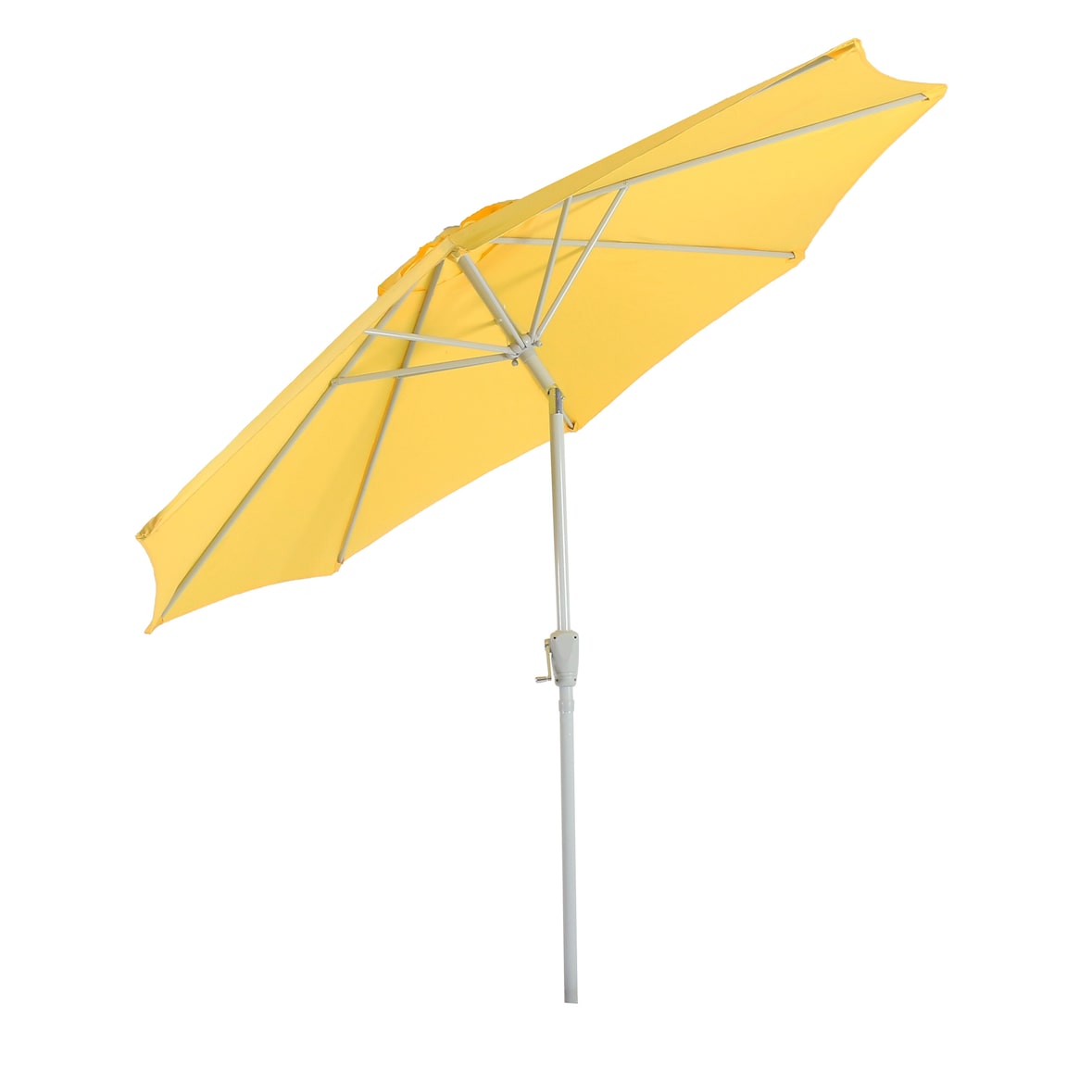 Parasol N19, tuinparasol, Ø 3m kantelbaar polyester/aluminium 5kg ~ geel