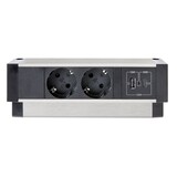 thumbnail of Auftisch Power Steckdose mit  2x Schuko, 1x USB-C, 1x USB-A, mit Zuleitung 1,5m, schwarz