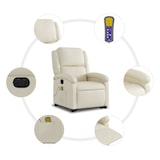 thumbnail of vidaXL Massagesessel mit Aufstehhilfe Elektrisch Creme Kunstleder