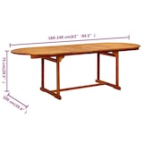 thumbnail of Mesa de comedor jardín madera maciza acacia (160-240)x100x75 cm