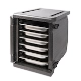 thumbnail of Thermo Future Box, Frontlader GN 1/1, Isolierbox mit Fronttür, schwarz, 93 Liter, 12 Einschübe, nachhaltig aus EPP