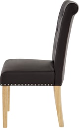 thumbnail of 2er-Set Esszimmerstuhl Chesterfield II, Stuhl Küchenstuhl, Nieten ~ Kunstleder, coffee, helle Beine