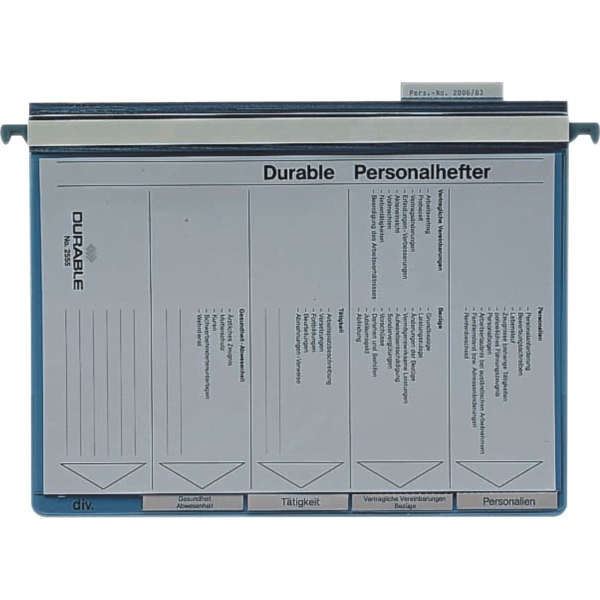 Personalhefter A4 mit Reiter grau Packung mit 5 Stück