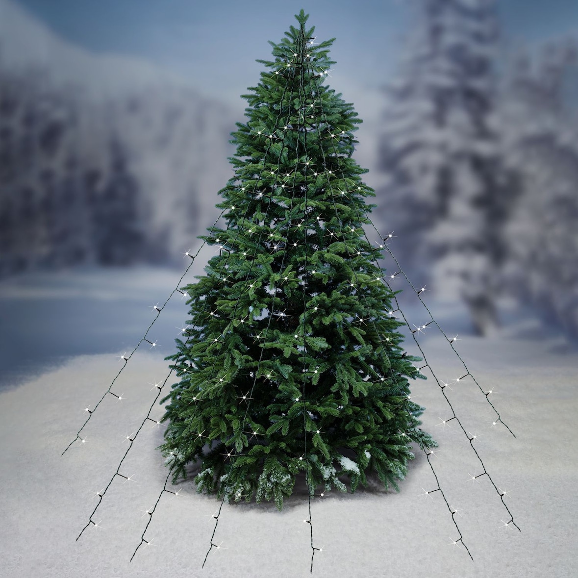 Tannenbaum Leuchtnetz Lichternetz 200 LEDs 2,50m Leuchtvorhang Lichterkette Baumvorhang