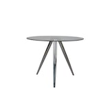 thumbnail of SalesFever Bistro eettafel rond Ø 100 cm | tafelblad glas | onderstel chroom | B 100 x D 100 x H 75 cm | transparant chroom
