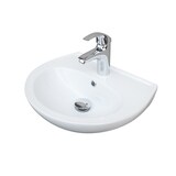 thumbnail of Waschbecken Heide Weiß Keramik mit Hahnloch & Überlauf – zeitlos elegantes Wandwaschbecken für Bad & Gäste-WC