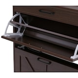 thumbnail of Sapateira HWC-P45, sapateira, 2 compartimentos basculantes gaveta prateleira MDF 95x60x24cm ~ aspeto nogueira