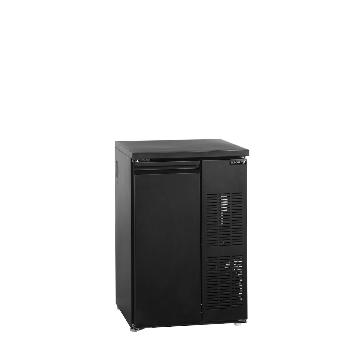 TEFCOLD Refrigerador de barriles, acero y vidrio, 555 x 590 x 860 mm, refrigeración profesional, Negro