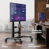 thumbnail of ONKRON Mobiler TV Ständer für 40-80 Zoll, bis 55 kg, höhenverstellbar, max. 700x400 VESA, mit Rollen, Schwarz TS2771-B