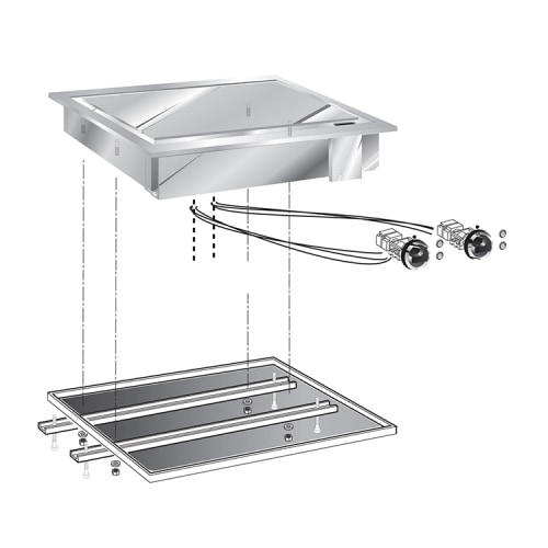 Gastro-Inox versenkbare Griddle 60cm, verchromte Backfläche