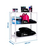 thumbnail of SimonRack Estanterias Almacenaje, 90x80x40 cm, Estanteria Metalica, 3 Alturas, 70 kg de Punto Flexión, Acero Galvanizado, Blanco - Ecoclick