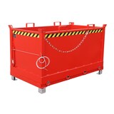 thumbnail of Klappbodenbehälter FB 1500 lackiert RAL3000 Feuerrot Stapler Anbaugerät