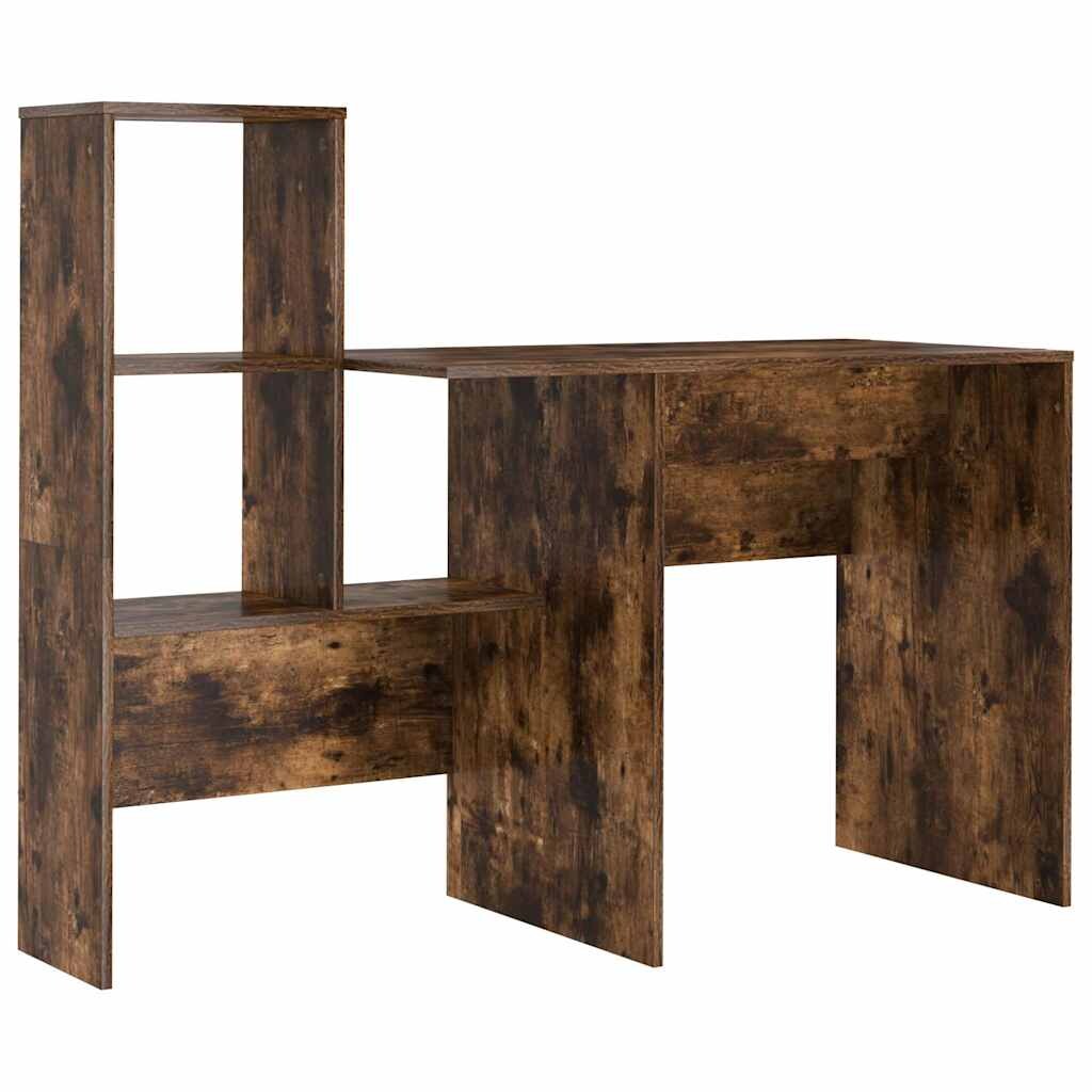 vidaXL Schreibtisch mit Regal Geräucherte Eiche 131,5 x 50 x 106,5 cm