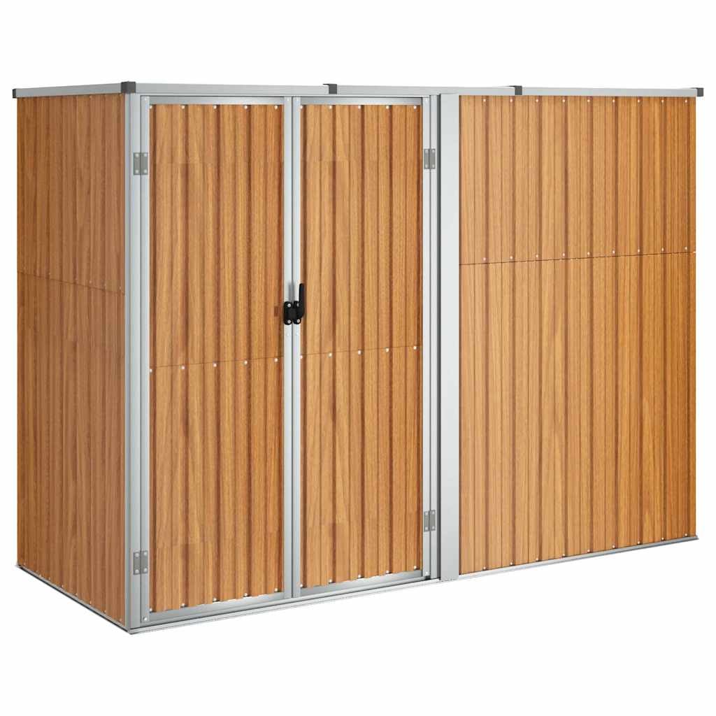 vidaXL Gerätehaus Braun 225x89x161 cm Verzinkter Stahl