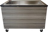 thumbnail of Skyrainbow SNACK-Line Bain-Marie Theke 4x GN1/1, Granit Star Galaxy schwarz, 153x82x85,5 Glasaufbau Klarglas ohne Zwischenablage, H=396mm