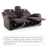 thumbnail of Kinosessel, 2er-Fernsehsessel mit Relaxfunktion, Liegefunktion Easy-Lift, Belastbarkeit je Sitzplatz 130 kg, Mikrofaser, in Beige, Raburg Pixx