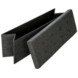 thumbnail of Helloshop26 - Banc coffre de rangement pliable tissu gris foncé 2208147