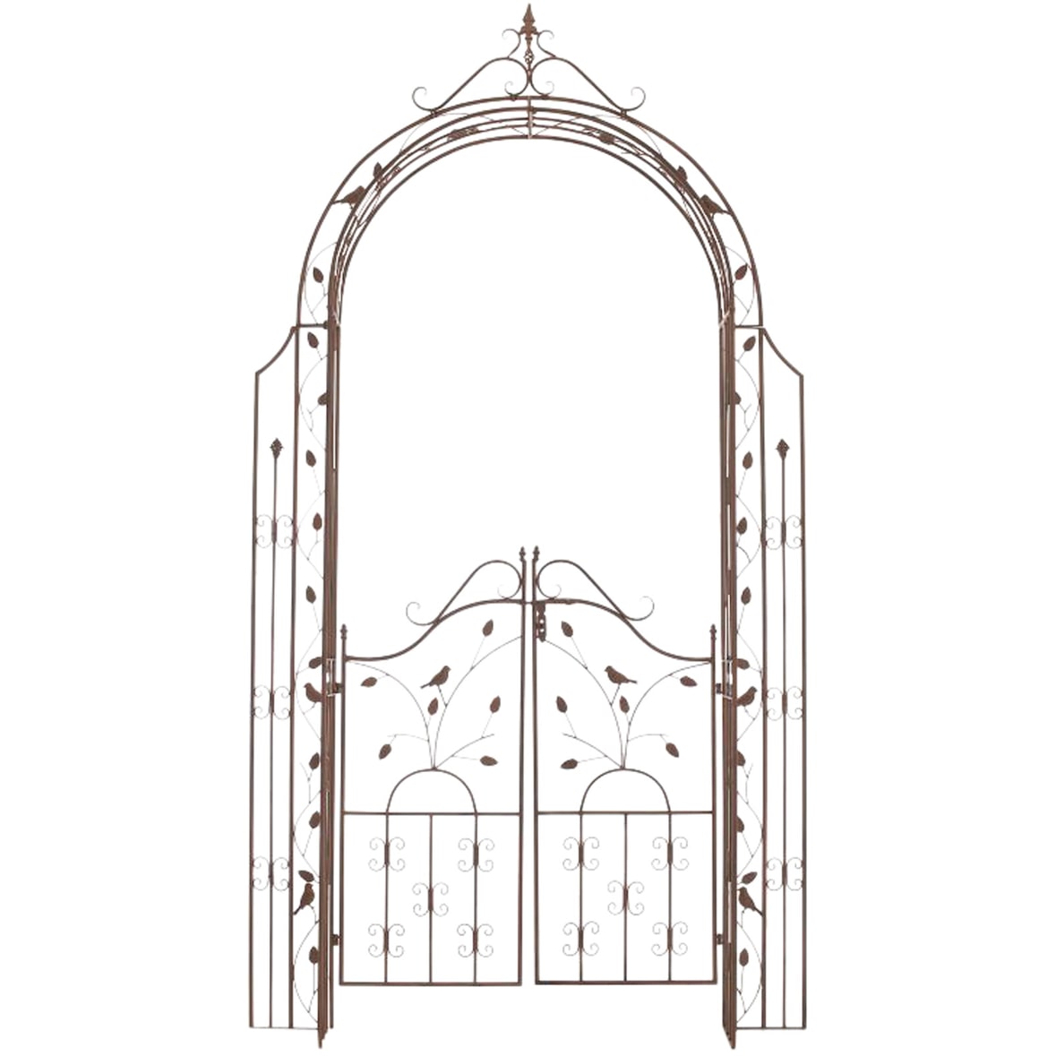 Arco de Flores para Jardín con Puerta Grenada Marrón antiguo