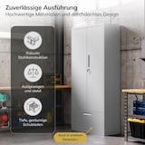 thumbnail of Metallschrank mit Einzel-Schublade RUEL 195x90x40cm Grau Büroschrank Aktenschrank Stahlschrank Fachbodenschrank Werkstattschrank