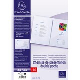 thumbnail of EXACOMPTA Sachet de 10 pochettes-coin double poche polypropylène 20/100e. Format A4/A3. Coloris incolore