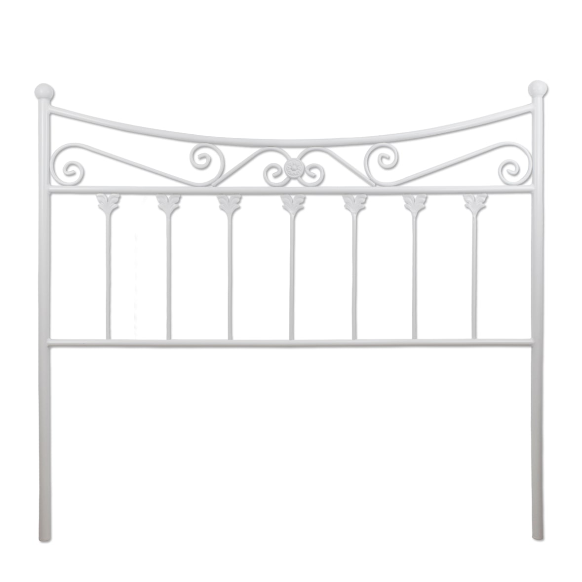 Cabecero de forja Córdoba, color Blanco. Cabezal para cama de 105 cm, Cama 110 cm x 125