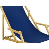 thumbnail of Liegestuhl blau Sonnenliege Gartenliege Fußteil Deckchair Strandstuhl Buche klappbar 10-307NF