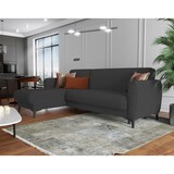 thumbnail of Dmora Schlafsofa Angel, Eckschlafsofa mit umkehrbarer Halbinsel, modernes Sofa mit Stauraum, Chaiselongue und 3 Kissen, 230x153h85 cm, Anthrazit