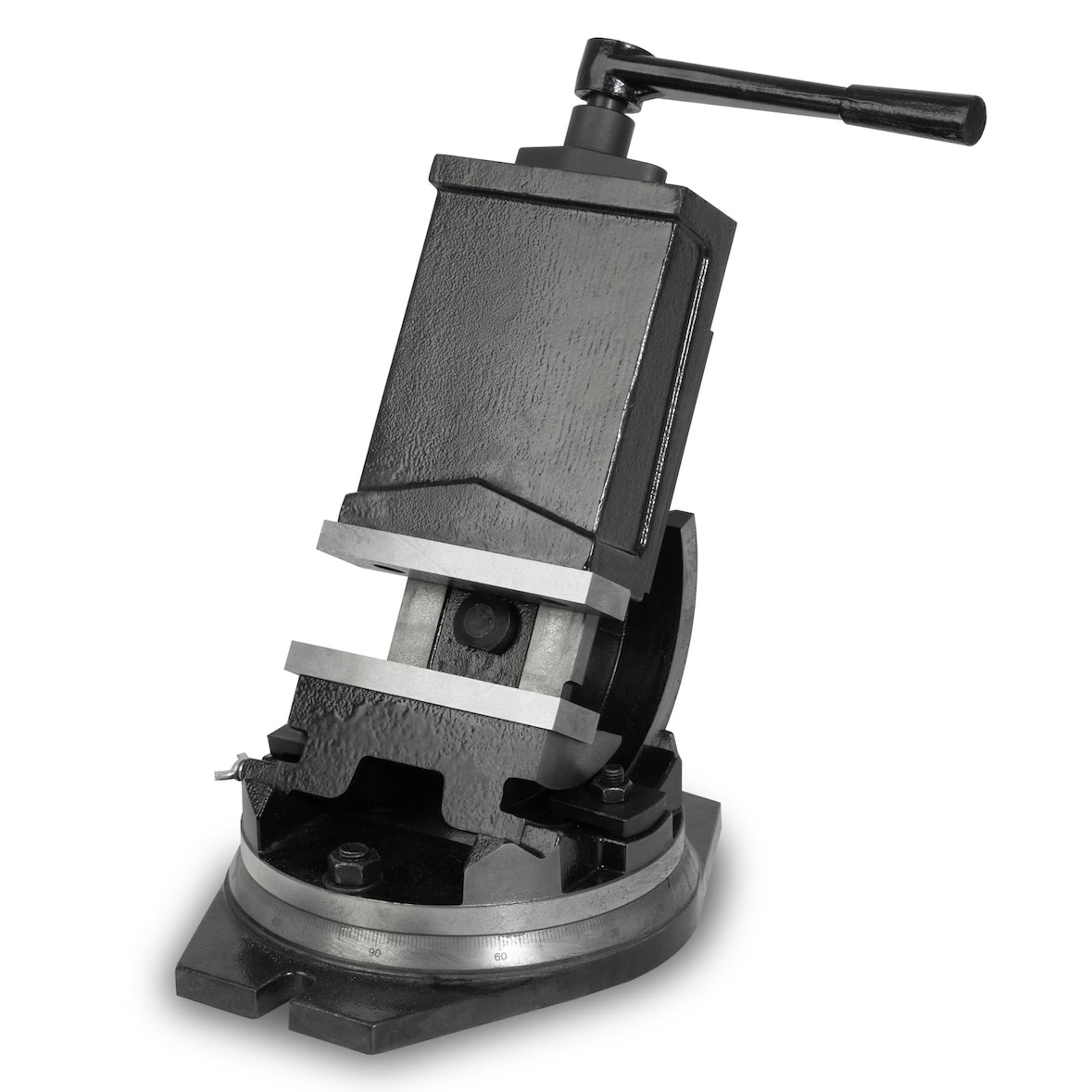 EBERTH QHK Maschinenschraubstock 160 mm, Spannweite 125 mm, 0–90° kippbar & 360° drehbar, aus Stahlguss – ideal für Bohrmaschinen und präzise Arbeiten