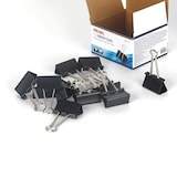 thumbnail of SIGMA Clips para carpetas, metal, 41 mm, negro, 12 unidades