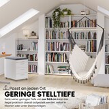 thumbnail of bümö Regal weiß, Standregal aus Holz für 3 Ordnerhöhen - Bücherregal klein 80 cm breit, Aktenregal für Ordner & Bücher, kleines Büroregal, Holzregal,