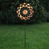 thumbnail of XXL Doppel Windrad kupferfarben 1,80m Metall Gartendeko Windspiel Gartenstecker