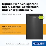thumbnail of Exquisit Kühlschrank mit Gefrierfach, 107 Liter, 4-Sterne-Gefrierfach, Kompakt, klein, KS15-4-051C inoxlook-az