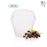 thumbnail of SET: Cups, klare Becher  225ml + Deckel ohne Loch - 800 Stück, transparentes recyceltes PET