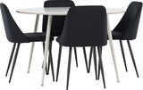 thumbnail of Plaza Essgruppe Tisch Ø120cm und 4 Velours Stühle beige.