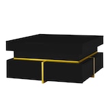 thumbnail of Merax Couchtisch, Hochglanz-Wohnzimmertisch, Beistelltisch mit Schubladen und goldenen Akzenten, schwarz