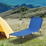 thumbnail of Outsunny Tumbona Plegable Reclinable con Ángulo Ajustable de 5 Posiciones para Jardín Exterior Piscina Terraza Camping Carga 120 kg 190x56x28 cm Azul