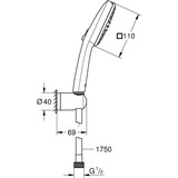 thumbnail of Ensemble de douche avec pommeau 2 jets, support et flexible - GROHE Vitalio Comfort 110 26399001 - Sélection facile - Economie Grohe