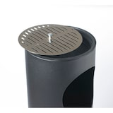 thumbnail of Stil Casa afvalbak met asbak, geverfd staal, Ø 24,3xh. 66,5 cm, bovenste rand met sigarettenuitdoofgrill, 1 kg zand inbegrepen, 17 liter, zwart.