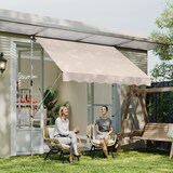 thumbnail of Toldo manual retráctil 300x150x170-280 cm toldo para balcón con altura ajustable manivela y protección solar para terraza jardín beige