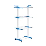 thumbnail of EASYmaxx Wäscheständer 3 Etagen mit Rollen - 63x76x173 cm - weiß/blau
