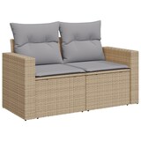 thumbnail of vidaXL 12-teiliges Garten-Sofaset mit Kissen in Beige aus Poly-Rattan und Akazie.
