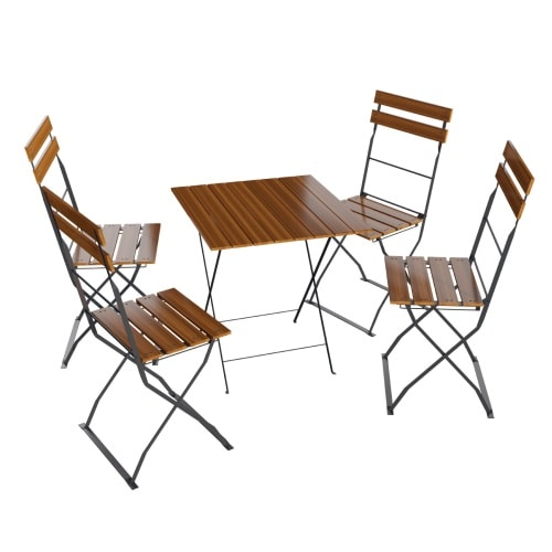 Biergarten-Set Sitzgruppe Biergartenmöbel Gartenmöbel Tisch 70x70cm Stuhl 5tlg.