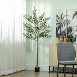 thumbnail of HOMCOM olivo artificial 180 cm planta artificial decorativa grande árbol artificial de interior con 40 aceitunas decoración para hogar oficina verde