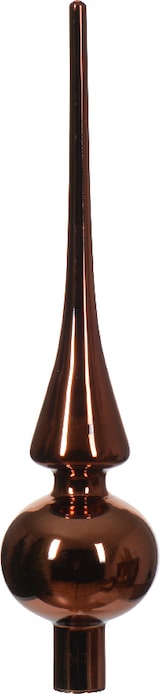 thumbnail of Christbaumspitze Glas 26cm Weihnachtsbaumspitze uni Espressobraun glänzend