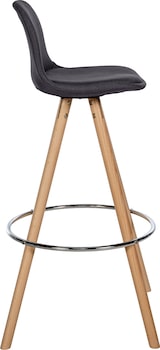 thumbnail of DELUKE® Barhocker PALMA - Dunkelgrau, Stoff, Braun | Barhocker mit Lehne Barstuhl Tresenhocker Tresenstuhl Kneipenhocker Kneipenstuhl